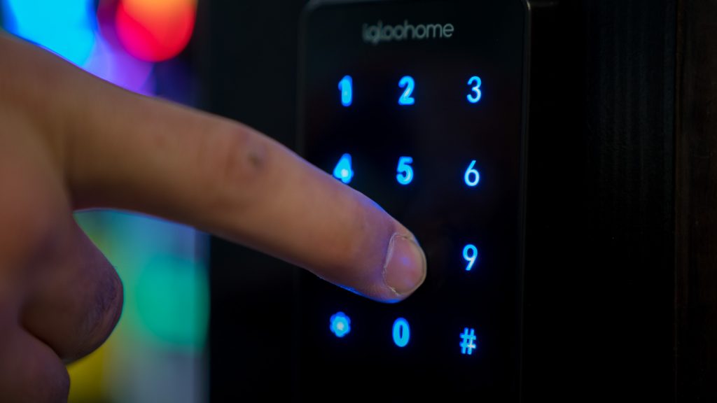 igloohome's smart lock provides security with app or touchscreen keypad access.