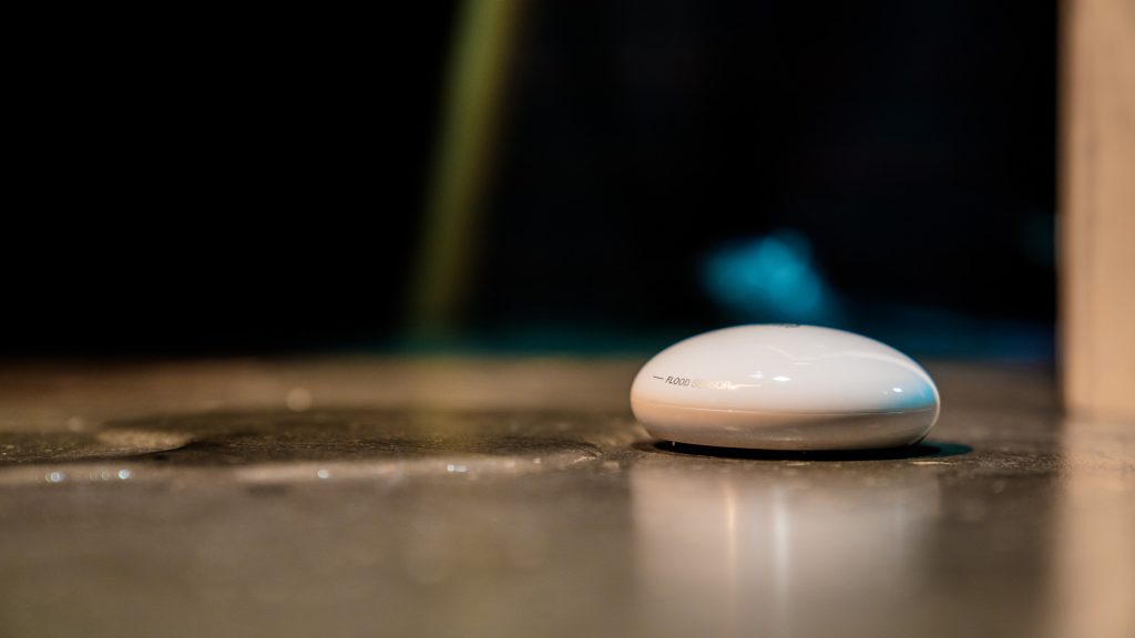 Smart Home security doesn't stop with burglary, connected water leak sensors like Fibaro can alert homeowners of a leak before it becomes damaging. 