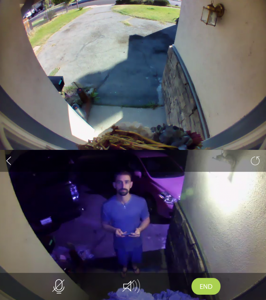 Smart home security, smart cameras, smart security, door cameras. The DoorCam feed came through clearly in day and at night, keeping the immediate entryway area safe. 