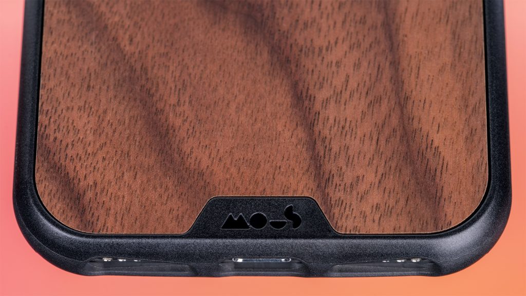 The Mous iPhone case comes in Walnut, with a real wood inlay. 