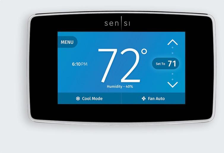The Emerson Sensi smart thermostat has advanced scheduling, app control, and geofencing for automatic heating and cooling.