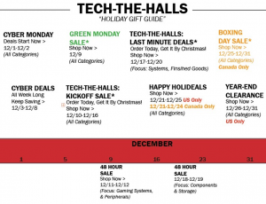 Newegg December Holiday Promotion Calendar: Tech-the Halls