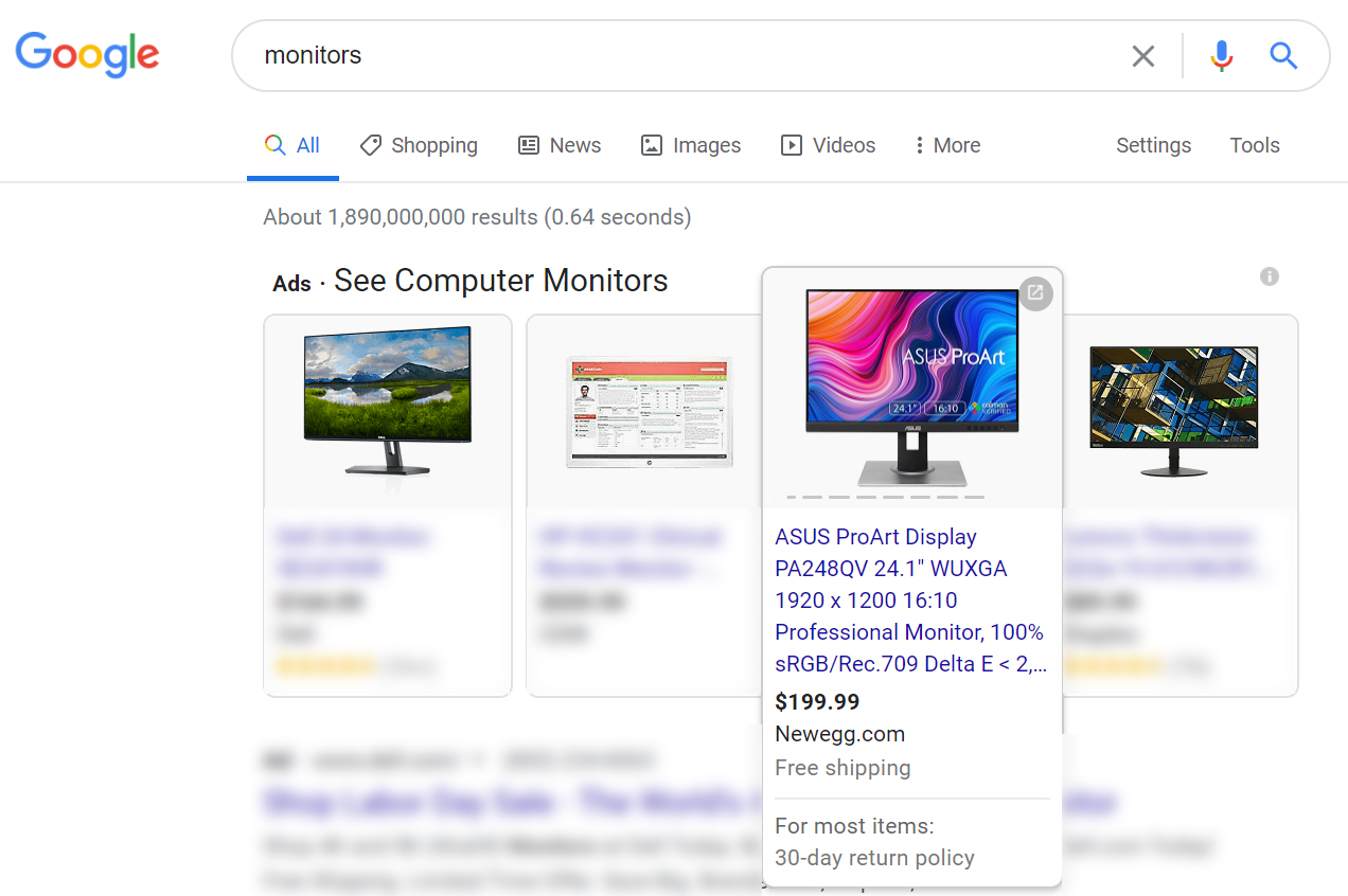 Newegg monitor search engine image